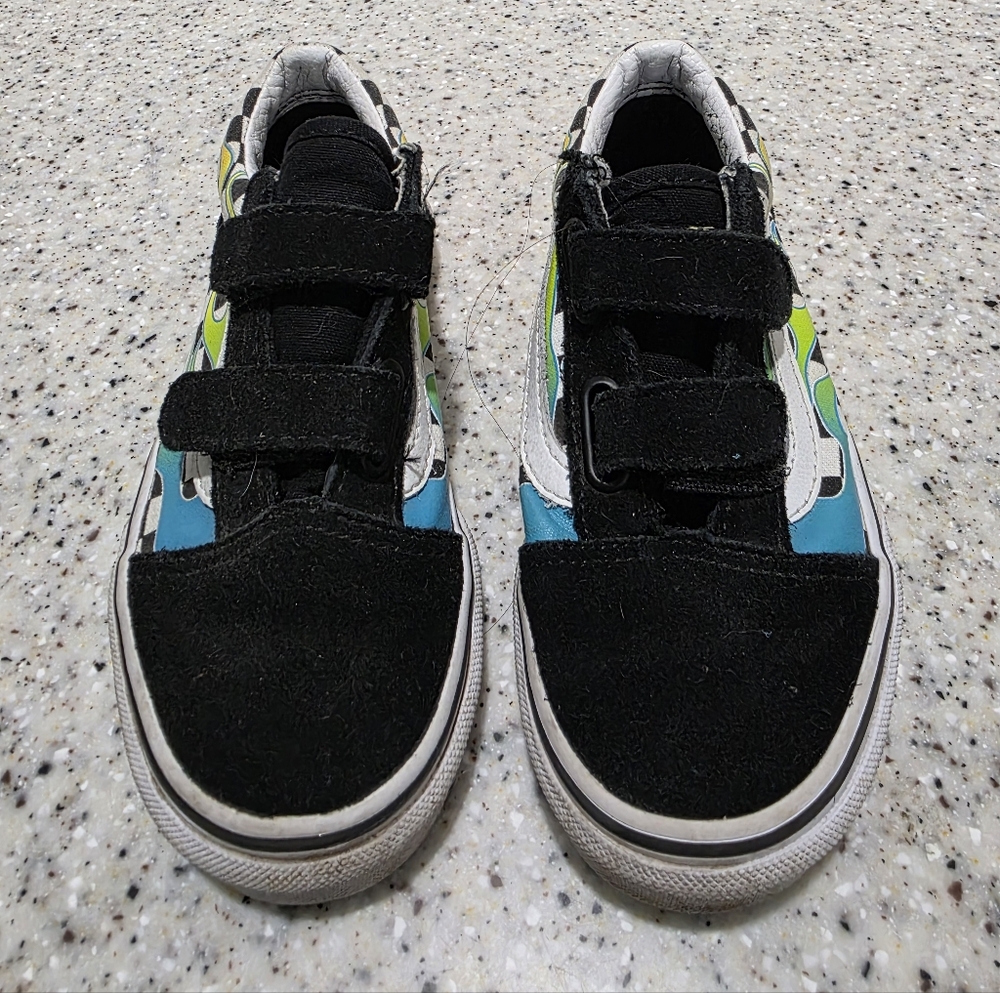 VANS Shoes Checkered Flames Kids  Size 12